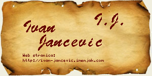 Ivan Jančević vizit kartica